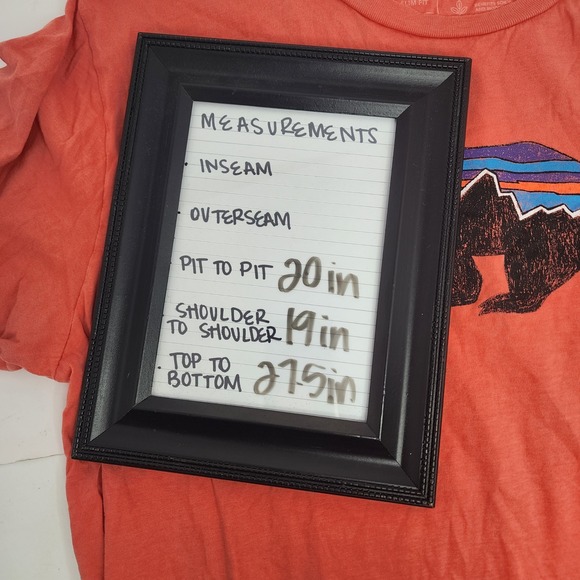 Patagonia Shirt Men's Medium Fitz Roy Bear Short Sleeve Tee Orange - Picture 3 of 5